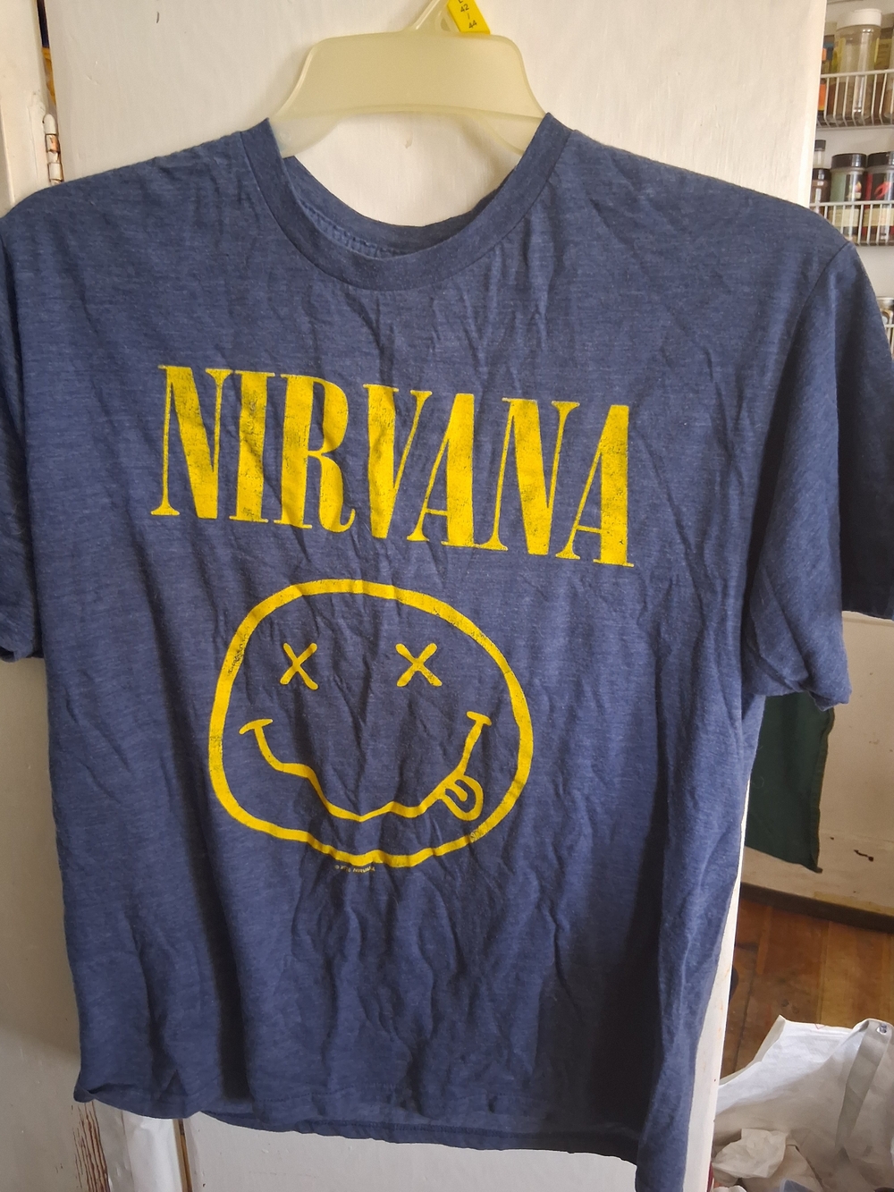 NIRVANA Navy T-Shirt with Yellow Logo